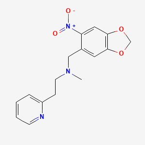 N-methyl-N-[(6-nitro-1,3-benzodioxol-5-yl)methyl]-2-(2-pyridinyl)ethanamine