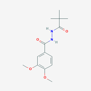 molecular formula C14H20N2O4 B5825452 N'-(2,2-dimethylpropanoyl)-3,4-dimethoxybenzohydrazide 