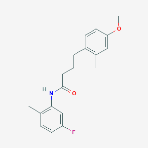 molecular formula C19H22FNO2 B5825465 N-(5-fluoro-2-methylphenyl)-4-(4-methoxy-2-methylphenyl)butanamide 