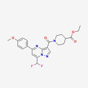 ethyl 1-{[7-(difluoromethyl)-5-(4-methoxyphenyl)pyrazolo[1,5-a]pyrimidin-3-yl]carbonyl}-4-piperidinecarboxylate