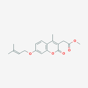 methyl {4-methyl-7-[(3-methylbut-2-en-1-yl)oxy]-2-oxo-2H-chromen-3-yl}acetate