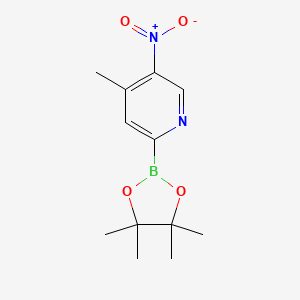 molecular formula C12H17BN2O4 B582572 4-甲基-5-硝基-2-(4,4,5,5-四甲基-1,3,2-二氧杂硼环-2-基)吡啶 CAS No. 1264292-75-2
