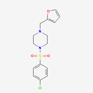 molecular formula C15H17ClN2O3S B5825754 1-[(4-chlorophenyl)sulfonyl]-4-(2-furylmethyl)piperazine 