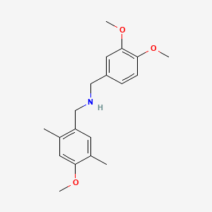 molecular formula C19H25NO3 B5825755 (3,4-dimethoxybenzyl)(4-methoxy-2,5-dimethylbenzyl)amine 