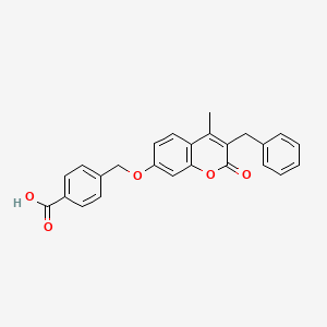 molecular formula C25H20O5 B5825766 4-{[(3-benzyl-4-methyl-2-oxo-2H-chromen-7-yl)oxy]methyl}benzoic acid 