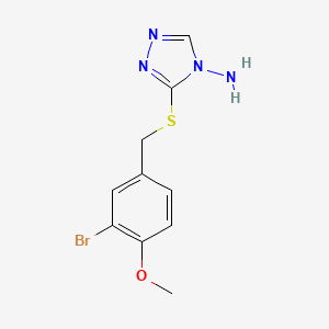 molecular formula C10H11BrN4OS B5825791 3-[(3-bromo-4-methoxybenzyl)thio]-4H-1,2,4-triazol-4-amine 