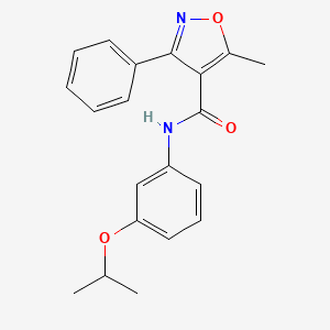 molecular formula C20H20N2O3 B5825804 N-(3-isopropoxyphenyl)-5-methyl-3-phenyl-4-isoxazolecarboxamide 