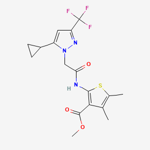 methyl 2-({[5-cyclopropyl-3-(trifluoromethyl)-1H-pyrazol-1-yl]acetyl}amino)-4,5-dimethyl-3-thiophenecarboxylate