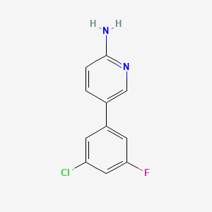 molecular formula C11H8ClFN2 B582583 5-(3-氯-5-氟苯基)吡啶-2-胺 CAS No. 1314987-64-8