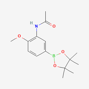 molecular formula C15H22BNO4 B582585 N-(2-甲氧基-5-(4,4,5,5-四甲基-1,3,2-二氧杂硼环-2-基)苯基)乙酰胺 CAS No. 1256360-26-5