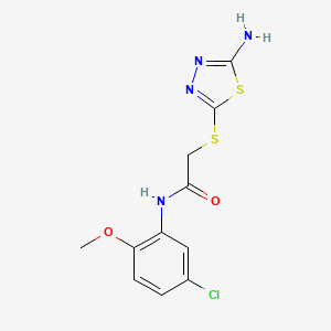 2-[(5-amino-1,3,4-thiadiazol-2-yl)thio]-N-(5-chloro-2-methoxyphenyl)acetamide