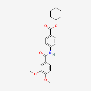 molecular formula C22H25NO5 B5825867 cyclohexyl 4-[(3,4-dimethoxybenzoyl)amino]benzoate 