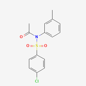 molecular formula C15H14ClNO3S B5825906 N-[(4-chlorophenyl)sulfonyl]-N-(3-methylphenyl)acetamide 