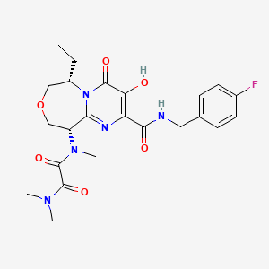 molecular formula C23H28FN5O6 B582591 N~1~-[(6S,10S)-6-Ethyl-2-{[(4-fluorophenyl)methyl]carbamoyl}-3-hydroxy-4-oxo-6,7,9,10-tetrahydro-4H-pyrimido[1,2-d][1,4]oxazepin-10-yl]-N~1~,N~2~,N~2~-trimethylethanediamide CAS No. 1220510-45-1