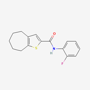 molecular formula C16H16FNOS B5825947 N-(2-fluorophenyl)-5,6,7,8-tetrahydro-4H-cyclohepta[b]thiophene-2-carboxamide 