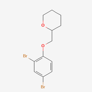molecular formula C12H14Br2O2 B582599 2-((2,4-Dibromophenoxy)methyl)tetrahydro-2H-pyran CAS No. 1257665-15-8