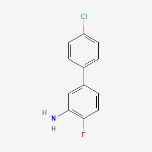 molecular formula C12H9ClFN B582600 4'-Chloro-4-fluorobiphenyl-3-amine CAS No. 1226144-94-0