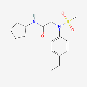 molecular formula C16H24N2O3S B5826002 N~1~-cyclopentyl-N~2~-(4-ethylphenyl)-N~2~-(methylsulfonyl)glycinamide 