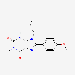 8-(4-methoxyphenyl)-1-methyl-9-propyl-3,9-dihydro-1H-purine-2,6-dione