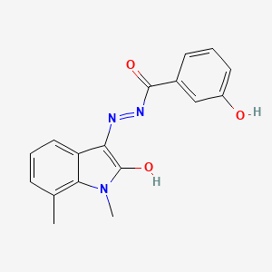 N'-(1,7-dimethyl-2-oxo-1,2-dihydro-3H-indol-3-ylidene)-3-hydroxybenzohydrazide