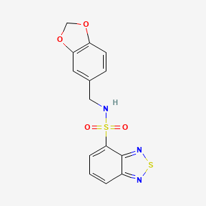 molecular formula C14H11N3O4S2 B5826039 N-(1,3-benzodioxol-5-ylmethyl)-2,1,3-benzothiadiazole-4-sulfonamide 