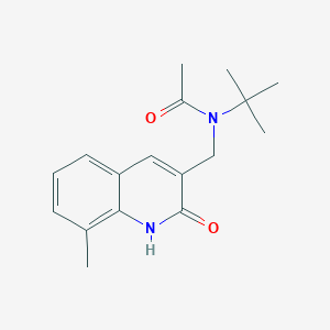 N-(tert-butyl)-N-[(2-hydroxy-8-methyl-3-quinolinyl)methyl]acetamide