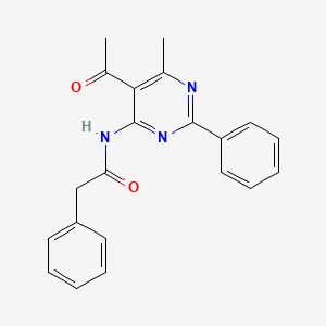 molecular formula C21H19N3O2 B5826048 N-(5-acetyl-6-methyl-2-phenyl-4-pyrimidinyl)-2-phenylacetamide CAS No. 5948-30-1