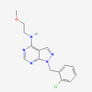 molecular formula C15H16ClN5O B5826058 1-(2-chlorobenzyl)-N-(2-methoxyethyl)-1H-pyrazolo[3,4-d]pyrimidin-4-amine 