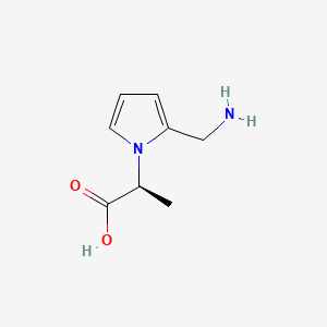 molecular formula C8H12N2O2 B582608 (S)-2-(2-(Aminomethyl)-1H-pyrrol-1-yl)propanoic acid CAS No. 145041-25-4
