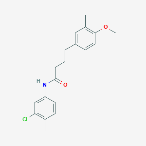 molecular formula C19H22ClNO2 B5826097 N-(3-chloro-4-methylphenyl)-4-(4-methoxy-3-methylphenyl)butanamide 