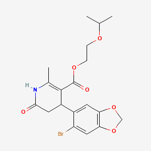 2-isopropoxyethyl 4-(6-bromo-1,3-benzodioxol-5-yl)-2-methyl-6-oxo-1,4,5,6-tetrahydro-3-pyridinecarboxylate