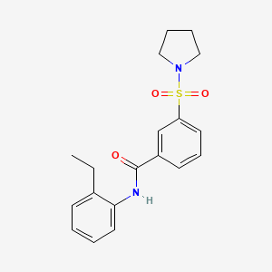 molecular formula C19H22N2O3S B5826281 N-(2-ethylphenyl)-3-(1-pyrrolidinylsulfonyl)benzamide 