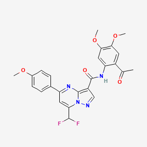 N-(2-acetyl-4,5-dimethoxyphenyl)-7-(difluoromethyl)-5-(4-methoxyphenyl)pyrazolo[1,5-a]pyrimidine-3-carboxamide