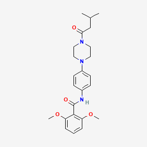 2,6-dimethoxy-N-{4-[4-(3-methylbutanoyl)-1-piperazinyl]phenyl}benzamide