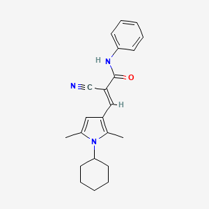 2-cyano-3-(1-cyclohexyl-2,5-dimethyl-1H-pyrrol-3-yl)-N-phenylacrylamide