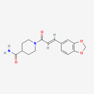 molecular formula C16H18N2O4 B5826396 1-[3-(1,3-benzodioxol-5-yl)acryloyl]-4-piperidinecarboxamide 