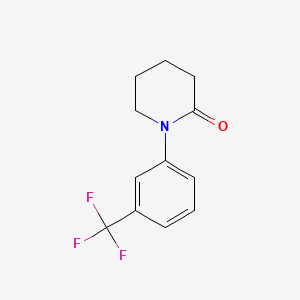 molecular formula C12H12F3NO B582640 1-[3-(三氟甲基)苯基]哌啶-2-酮 CAS No. 159177-91-0