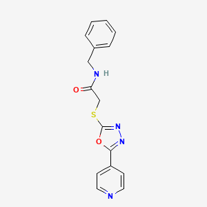 molecular formula C16H14N4O2S B5826420 N-benzyl-2-{[5-(4-pyridinyl)-1,3,4-oxadiazol-2-yl]thio}acetamide 