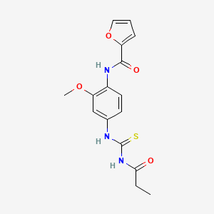 N-(2-methoxy-4-{[(propionylamino)carbonothioyl]amino}phenyl)-2-furamide