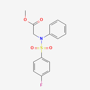 molecular formula C15H14FNO4S B5826479 methyl N-[(4-fluorophenyl)sulfonyl]-N-phenylglycinate 