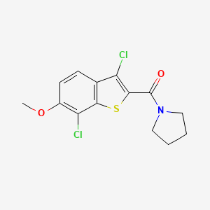 molecular formula C14H13Cl2NO2S B5826483 1-[(3,7-dichloro-6-methoxy-1-benzothien-2-yl)carbonyl]pyrrolidine 