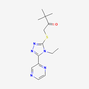 1-{[4-ethyl-5-(2-pyrazinyl)-4H-1,2,4-triazol-3-yl]thio}-3,3-dimethyl-2-butanone