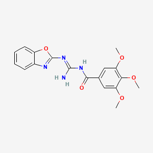 molecular formula C18H18N4O5 B5826510 N-[amino(1,3-benzoxazol-2-ylamino)methylene]-3,4,5-trimethoxybenzamide 