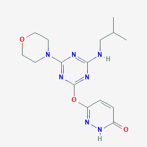 molecular formula C15H21N7O3 B5826568 6-{[4-(isobutylamino)-6-(4-morpholinyl)-1,3,5-triazin-2-yl]oxy}-3-pyridazinol 