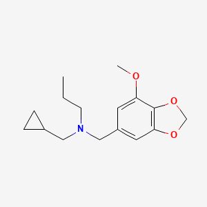 molecular formula C16H23NO3 B5826586 (cyclopropylmethyl)[(7-methoxy-1,3-benzodioxol-5-yl)methyl]propylamine 