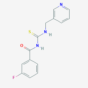 molecular formula C14H12FN3OS B5826601 3-fluoro-N-{[(3-pyridinylmethyl)amino]carbonothioyl}benzamide 