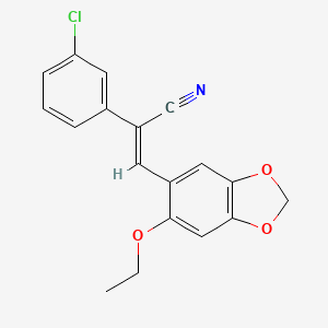 2-(3-chlorophenyl)-3-(6-ethoxy-1,3-benzodioxol-5-yl)acrylonitrile