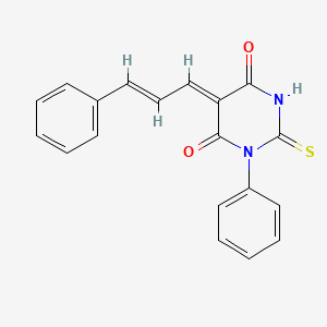 molecular formula C19H14N2O2S B5826777 1-phenyl-5-(3-phenyl-2-propen-1-ylidene)-2-thioxodihydro-4,6(1H,5H)-pyrimidinedione 