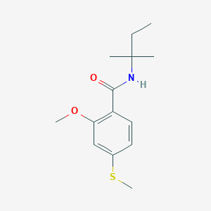 molecular formula C14H21NO2S B5826784 N-(1,1-dimethylpropyl)-2-methoxy-4-(methylthio)benzamide 