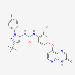 molecular formula C29H29N7O3S B582679 1-(3-(tert-butyl)-1-(p-tolyl)-1H-pyrazol-5-yl)-3-(2-(methylthio)-4-((3-oxo-3,4-dihydropyrido[2,3-b]pyrazin-8-yl)oxy)phenyl)urea CAS No. 1163719-51-4